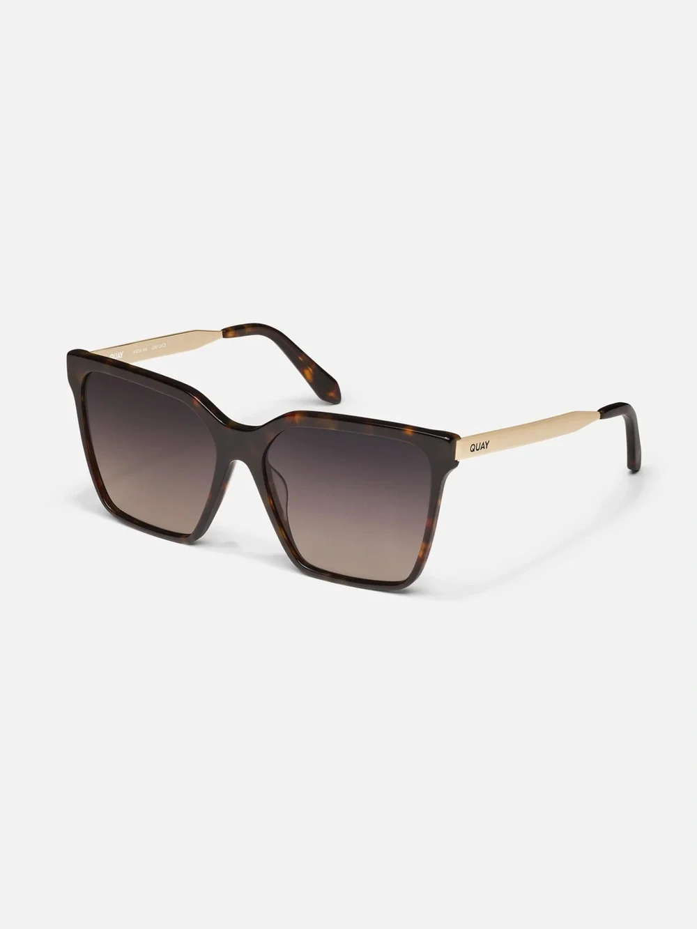 Quay $80 LEVEL UP REMIXED Sunglasses (Neutral Tortoise Frame / Smoke Taupe Lens)